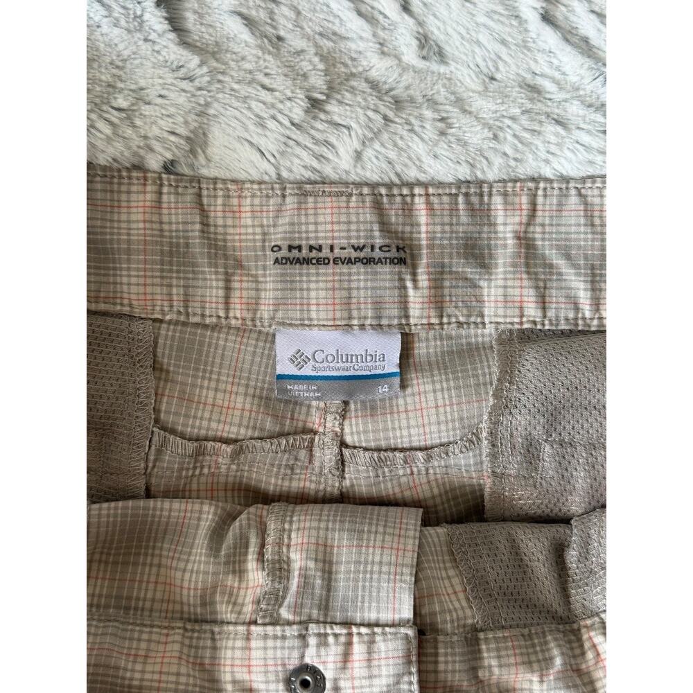 Columbia Omni-Wick Checkered Bermuda Shorts Women Size 14 Hiking Outdoor Plaid - Picture 2 of 8